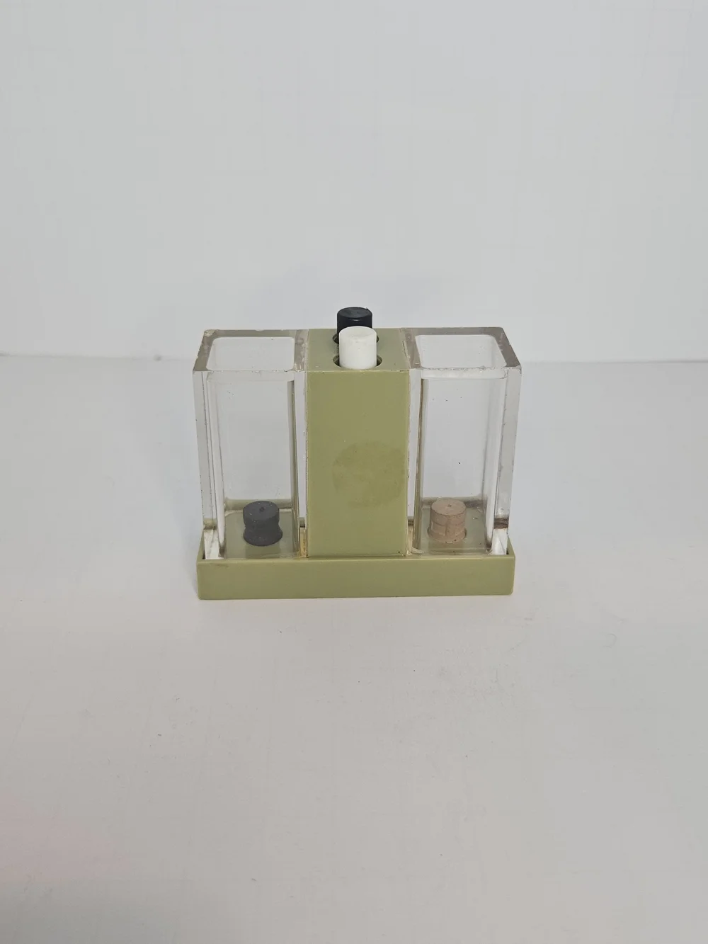 vintage Whirley Industries push-button salt and pepper shaker